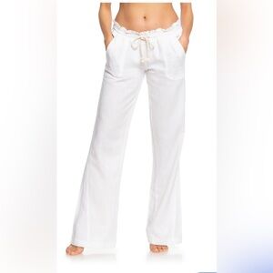 NWT! Roxy White Linen Drawstring Pants